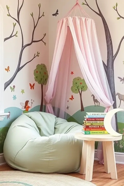 The Storybook Corner - Transform a corner into a literary haven with built-in shelves that boast colorful book displays, inviting little ones into their favorite tales. Layer cushions and a small, plush chair to create a reading nook where stories come alive. This functional space encourages a love for reading while keeping books organized and within reach, cultivating creativity and curiosity.