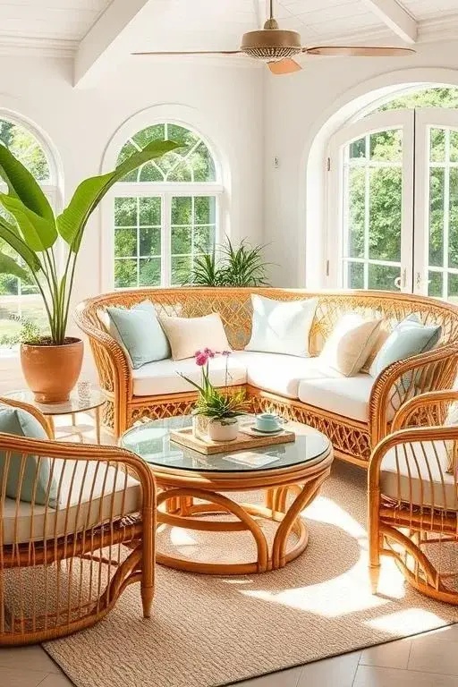 Rattan Renaissance: The Woven Wonders - Welcome the warm embrace of rattan! Ditch the plastic and embrace this natural material. From chic pendant lights to sculptural chairs, these earthy hues and textures will ground your vibrant patterns, creating a delightful contrast that feels both organic and daring.
