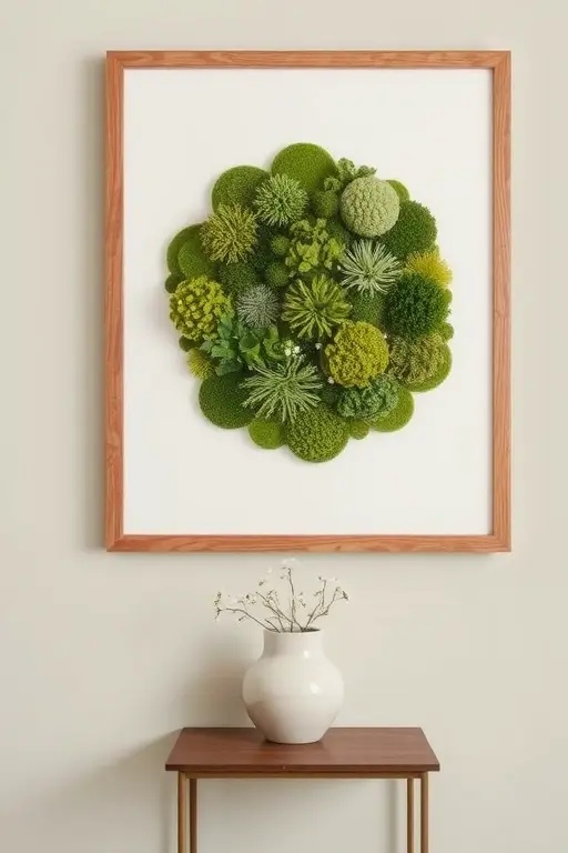 Moss-covered Memories - Reclaim your childhood memories of exploring lush forests with this charming moss wall art. Adorn a piece of wood or a shadow box with preserved moss and other natural elements like twigs and stones. The tactile, three-dimensional quality of the moss invites touch and interaction, captivating your guests with its rustic allure.