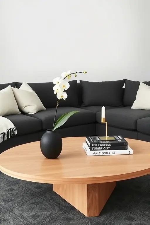 Charcoal Elegance - A sophisticated contrast emerges when cream meets deep charcoal. This unexpected pairing adds dramatic flair while maintaining a minimalist spirit, perfect for accent pieces and focal points.