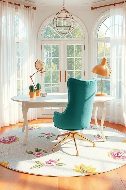 Whimsical Workspace - Embrace your playful side with the Whimsical Workspace, where creativity knows no bounds. Bright colors, imaginative decor, and unique furniture pieces come together to create an energizing atmosphere. Perfect for dreamers and innovators, this office inspires you to think outside the box while keeping your work fun and engaging.