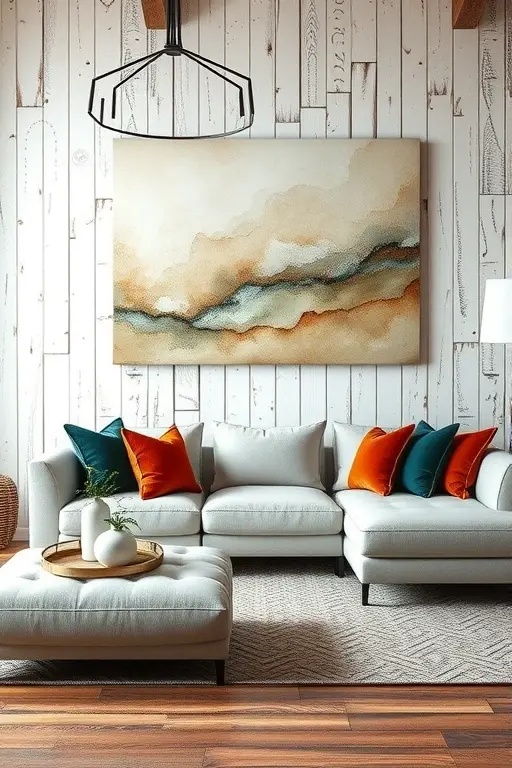 Contemporary Farmhouse Fusion - Merge modern aesthetics with rustic charm through wall sheets that offer a fresh take on farmhouse style. Featuring bold geometric patterns and soft neutrals, this design bridges the gap between sleek and cozy, making it perfect for any contemporary space that yearns for a touch of warmth.