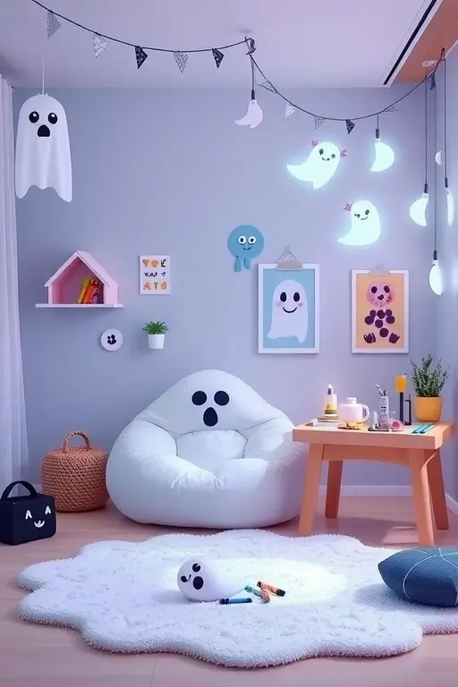 Phantom Playroom - Turn your kids’ playroom into an imaginative wonderland. Use decals to create a whimsical storyline on the walls, where friendly ghosts invite children to join their playful adventures, fostering creativity and storytelling in every corner.