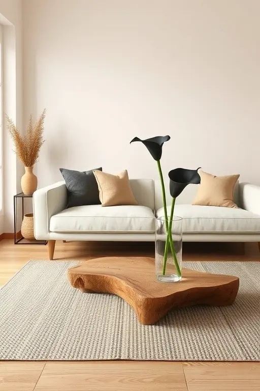 Rustic Charm - Combine a single stem black flower with a rustic wooden vase to celebrate nature’s beauty. The contrasting textures of the smooth black petals and the rough, authentic wood create a warm and inviting ambiance, perfect for a cozy nook in your home.