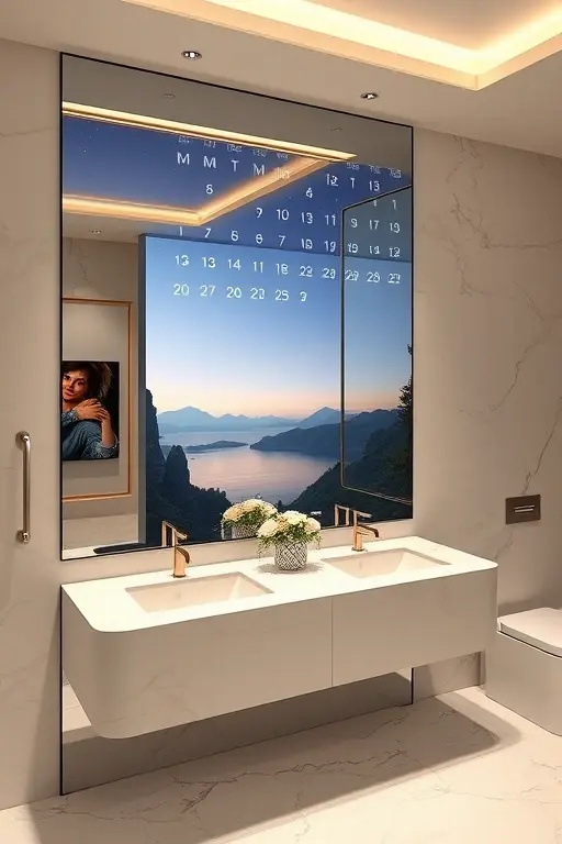 Calendar of Dreams - Wave goodbye to mundane schedules! Our smart mirror integrates a dynamic calendar display that transforms mundane planning into a beautiful experience. Each day’s agenda is presented as a visual masterpiece, adorned with inspiring quotes and vivid imagery that motivate you to seize the day.