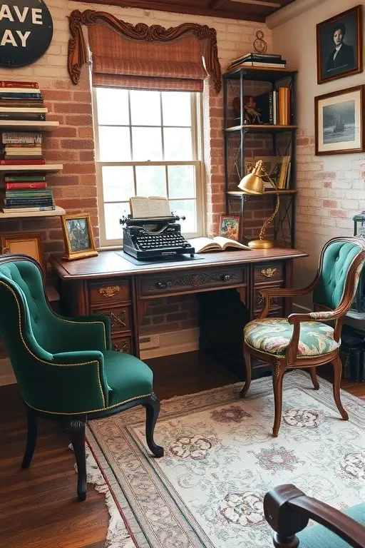 The Vintage Vibes Station - Turn back time with a curated assembly of retro finds—think a mid-century desk paired with a funky typewriter and a gallery of vintage art. This nostalgic space will not only spark joy but also inspire creativity through the stories these pieces tell. Who knew your office could double as a museum?