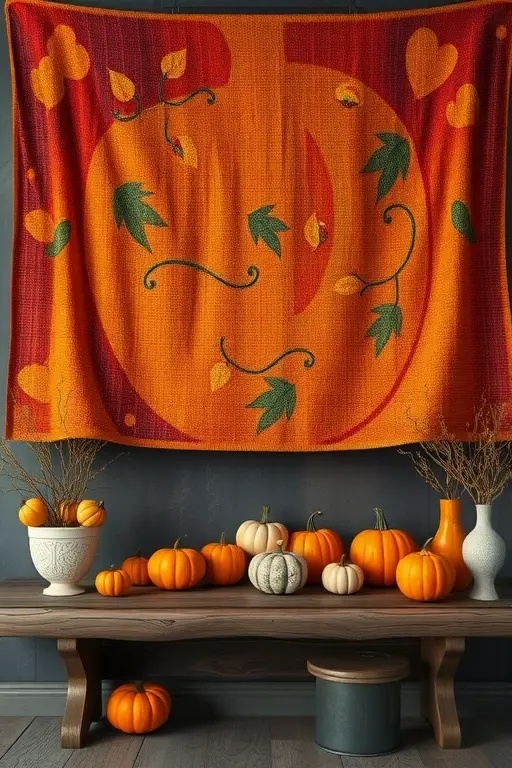 Textured Tapestry - Drape your mantel with soft, textured fabrics like chunky knit throws or luxurious velvet runners. This not only adds depth but also invites tactile warmth. Choose earthy tones or deep jewel colors to harmonize with the season, and let the fabric cascade gracefully for a relaxed yet sophisticated vibe.