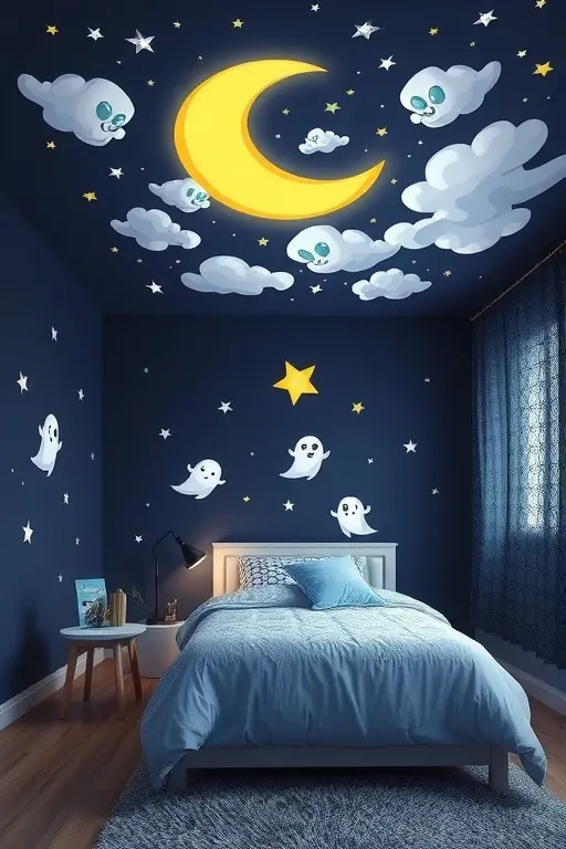 Starry-Eyed Shivers - Go beyond bats and ghosts with glow-in-the-dark star stickers, creating a celestial backdrop for your Halloween festivities. Scatter them around your ceilings or on walls, allowing them to illuminate the night. They can also serve as a calming decor element, perfect for a child’s room even after the spooky season ends.