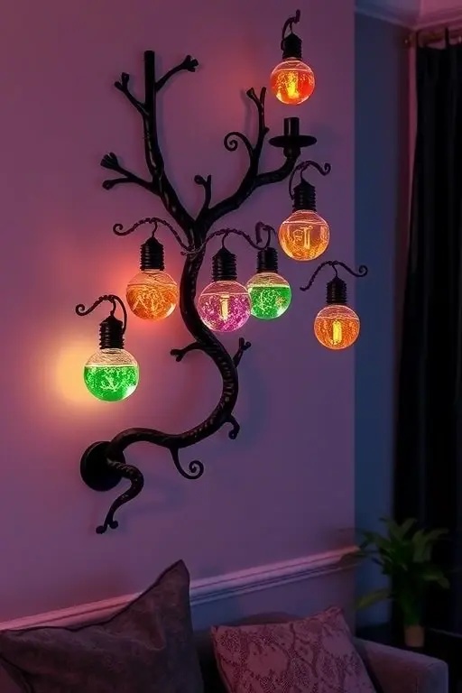 Whimsical Witch's Brew - What if a sconce could look like a bubbling cauldron? Enter the whimsical witch’s brew design, complete with glass orbs that mimic potion ingredients. It’s playful, it’s magical, and it will spark conversations without any cheesy clichés.