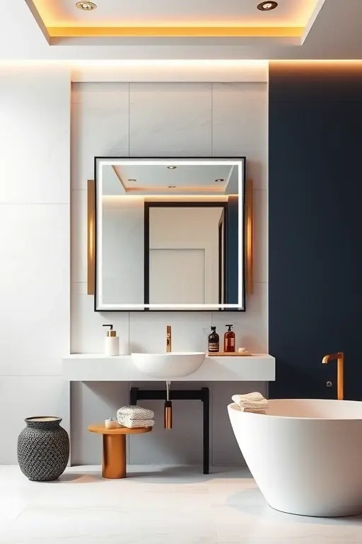 Mood Lighting Magic - Breaking the monotony of harsh fluorescents, the smart mirror features customizable mood lighting that adapts to your routine. Whether you’re prepping for an invigorating morning or winding down in the evening, set the perfect ambiance with an array of colors that dance to your vibe.