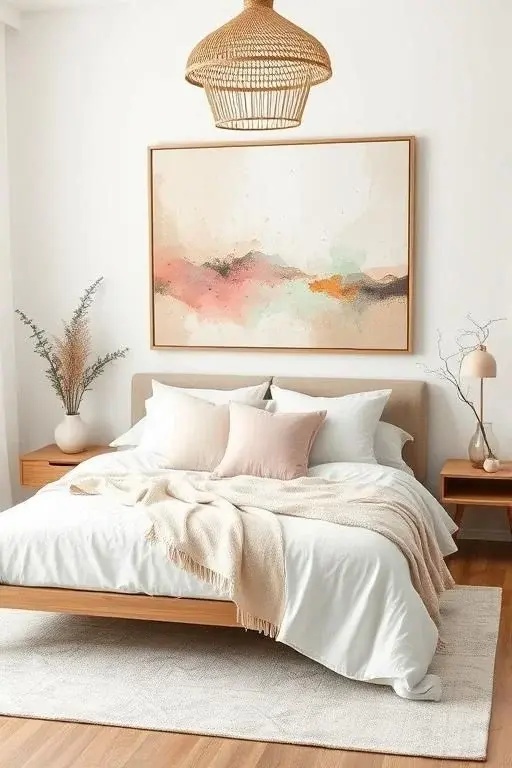 Whimsical Whispers - Incorporate a piece of quirky art—a vintage-inspired print or a playful sculpture—that infuses personality into the room. Pair it with soft white linens for a whimsical touch that invites curiosity and conversation, breaking the stiffness of traditional decor.