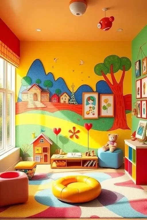 Bold Playroom Magic - Create a delightful playroom atmosphere by incorporating playful abstract prints paired with whimsical black frames. Think bright colors, geometric shapes, and fun designs that inspire imagination. This engaging space will not only be a feast for the eyes but encourage creativity and adventure in your little ones.