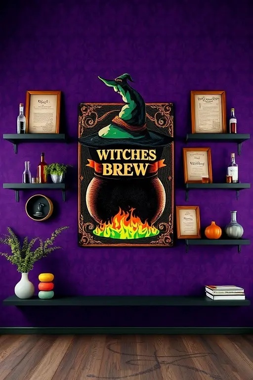 Witches' Brew Bonanza - Turn your yard into a witch’s laboratory with oversized cauldrons bubbling over with fake smoke and eerie green lights. Surround the cauldrons with playful witches made from broomsticks and black fabric. For an extra touch, hang potion bottles from nearby trees, each labeled with humorous concoctions like 'Zombie Juice' or 'Ghostly Elixir.' Let your imagination run wild—no rules here!