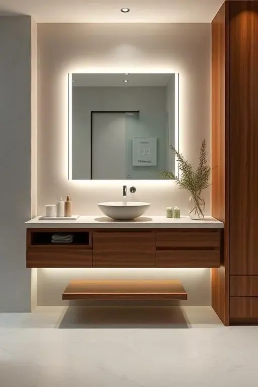 Reflection of Wellness - Integrate wellness into your daily ritual with a smart mirror that features health tracking widgets. Visualize your hydration goals, skincare routines, and even meditation reminders—embellished in a chic interface that encourages self-care while you wash away the day’s stress.