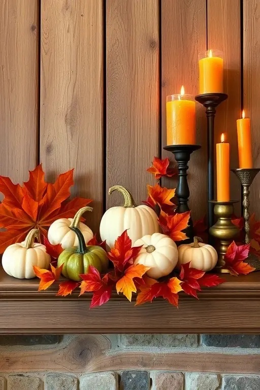 Artful Accents - Select a few carefully chosen statement pieces that reflect your personality—think a framed art piece, a decorative clock, or sculptural objects. These accents should resonate with the season while adding a touch of luxury. Position them strategically among your pumpkins and candles to create a curated look.