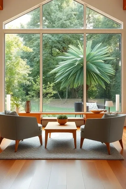 Nature’s Nook - Integrate greenery with carefully placed potted plants that reflect a Japanese love for nature. Choose simple ceramic pots in neutral shades to maintain the seamless blend of styles, creating a serene indoor oasis that brings life and vibrancy to your living room.