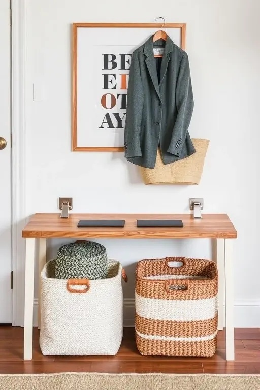 Tech-Savvy Storage - Integrate smart technology into your entryway design. From smart baskets that can track your items to benches with charging ports, combine convenience with cutting-edge design. This modern twist ensures your entryway is not only stylish but also adapted for the digital age.
