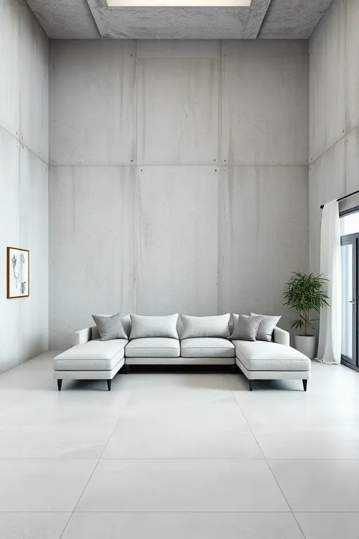 Concrete Dreams - Infuse industrial chic with sleek concrete surfaces. Layer matte concrete decor items—vases, sculptures, or even wall art—against a painted backdrop of muted charcoal. This juxtaposition crafts an edgy yet serene atmosphere.