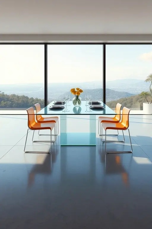 The Illusory Dining Experience - Elevate your dining area with a table that appears to float above the floor. Use transparent materials for the legs or create a pedestal that isn’t immediately visible. Add dramatic overhead lighting that enhances the illusion, while plush seating brings a touch of comfort. Your dinners will become an enchanting experience for both you and your guests.
