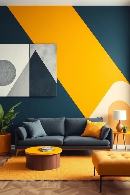 Geometric Gambit - Time to channel your inner artist with the Geometric Gambit! Use painter's tape to create bold shapes—triangles, diamonds, or wild polygons—on your walls and fill them with unexpected color combos. It’s an abstract masterpiece in your own home. Why blend in when you can stand out?