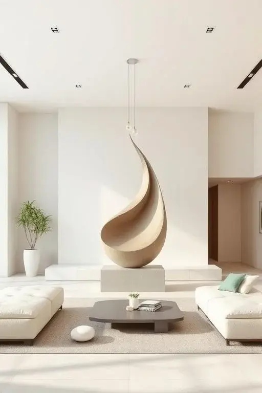 Sculptural Serenity - Elevate your space with an elegant freestanding sculpture that embodies your personal style. Opt for natural materials like wood or stone to create a serene focal point that invites touch and admiration, seamlessly blending organic beauty with minimalist design.