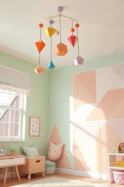 Geometric Groove - Bold geometric shapes hang in a striking arrangement, creating a focal point that challenges traditional decor norms. Each shape, painted in matte black and metallic gold, adds a modern edge that sparks curiosity and conversation.