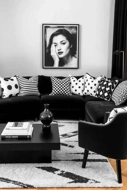 Monochrome Madness: The Power of Diverse Fabrics - Choose a monochromatic palette but vary the fabrics: sleek leather, plush bouclé, and soft faux fur, all in different shades of the same color. This visual richness celebrates the beauty of unity in diversity, breaking the rules of color while maintaining a cohesive look.