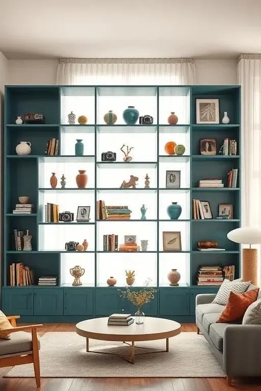 The Quirky Collectible - Turn your shelves into a gallery of curiosities. Showcase your unique finds—vintage trinkets, odd sculptures, and eclectic art pieces—in playful asymmetrical groupings. This approach not only sparks conversation but also ensures that your shelves are as much a part of your personality as the furniture around them.